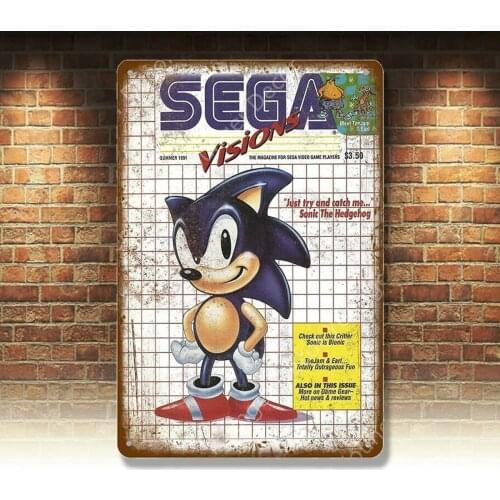 Metal Poster Retro Vintage Sign Video Game Sega Sonic Mega Drive
