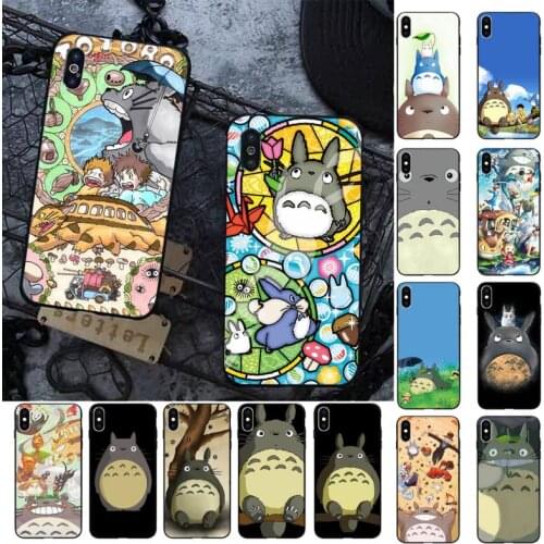 FHNBLJ Cute Totoro Anime Studio Ghibli Phone Case for iPhone 11 12 pro XS MAX 8 7 6 6S Plus X 5S SE 2020 XR cover