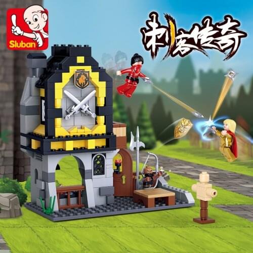 280PCS+ Sluban Ninja Series Golden Lion Armory Ninja Style Building Blocks Toys Paladin Mini Dolls Toys For Boys Birthday Gifts