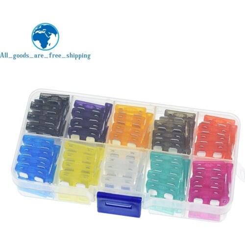 100PCS Profile Medium Size Blade Type Car Fuse Assortment 2.5/3/5/7.5/10/15/20/25/30/35A Fuse Set Auto Car Truck with Box Clip