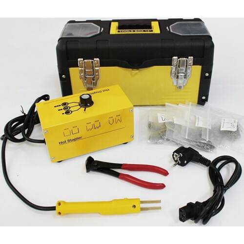 Hot stapler plastic welding bumper repair kit car bodywork hand tools welder gun with staples wave corner flat 220V 110V auto