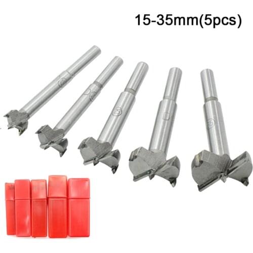 15-35mm Drill Bit Set Woodworking Hole Saw Wood Cutter Alloy Steel Woodworking Drilling Hole Boring 5pcs Perforator tools
