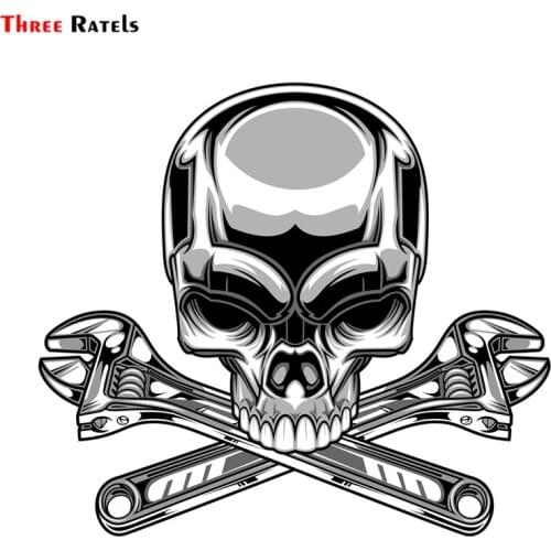 Three Ratels FTC-900 Artoon Skull Aces Dice Gambling Decal PVC Motorcycle Car Stickers To DIY Guitar Motorcycle Laptop Luggage