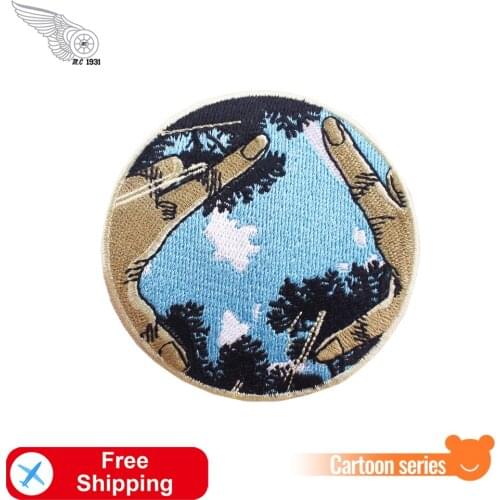 Cartoon Patches Sky Photo Iron on or Sew on for Clothing Embroidered Patches Cute Badges Applique Custom DIY Patch Craft Sticker