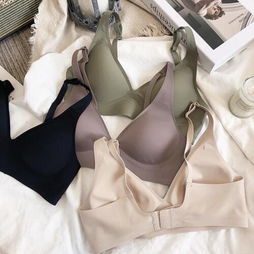 Semi-liquid soft support bralette seamless gathering and side milk one-piece lingerie non-wire womens underwear comfort bra