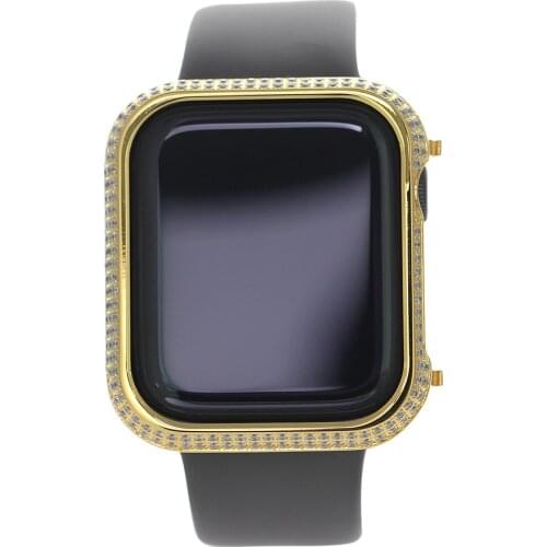 Dropship Top Quality 44mm Bezel Handwork Encrusted Rhinstone Diamond Gold Case Bezel Compatible Apple Watch Series 4 40mm Apple