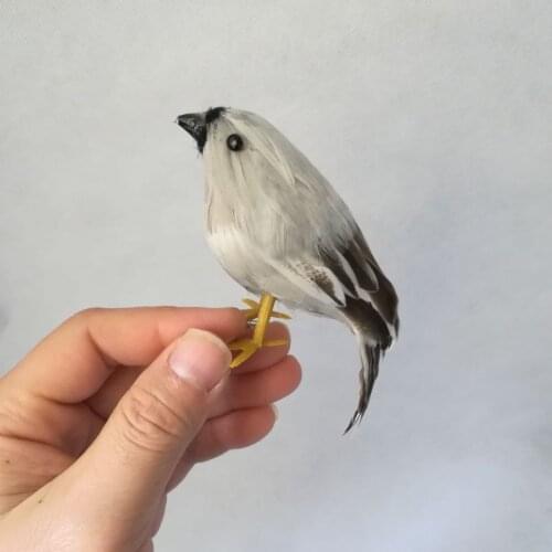 Real life toy bird feathers bird about 12cm vivid sparrow bird model handicraft garden Decoration props h0927