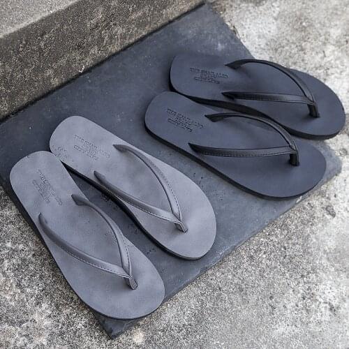Couples flip flop mens and womens beach shoes anti sliding personality clip foot sandals Korean students' trend to wear mens