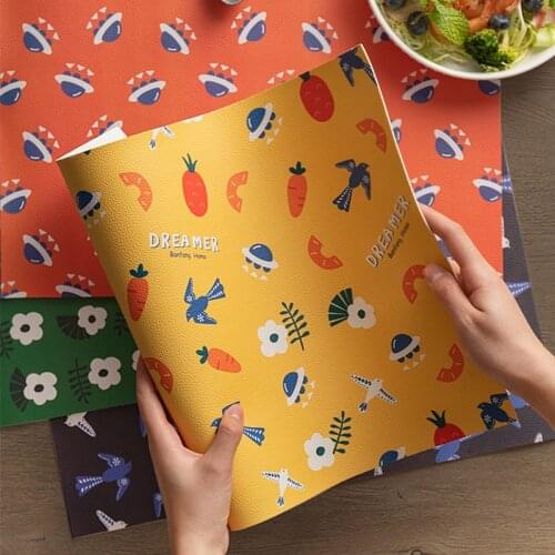 Waterproof Oil-proof and Heat-proof Placemat Hotel Home Western Placemat Original Pastoral Style Leather Placemat