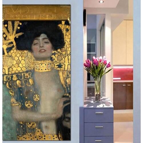 Gustav Klimt Women Golden Canvas Paintings Classic Oil Painting Wall Pictures For Living Room Big Canvas Art Decorative Pictures