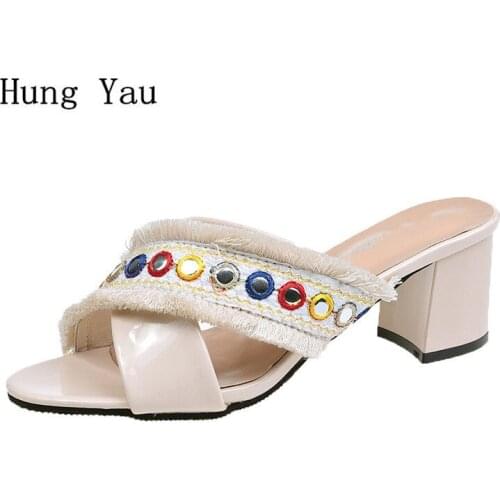 Woman Sandals Shoes Slippers Summer Style Wedges Pumps High Heels Slip On Gladiator Shoes Female Casual Plus Size 35-43