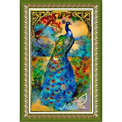 Animals peacock drawing 3d diy rhinestone 565AA - Square diamond mosaic painting Diamond embroidery cross stitch
