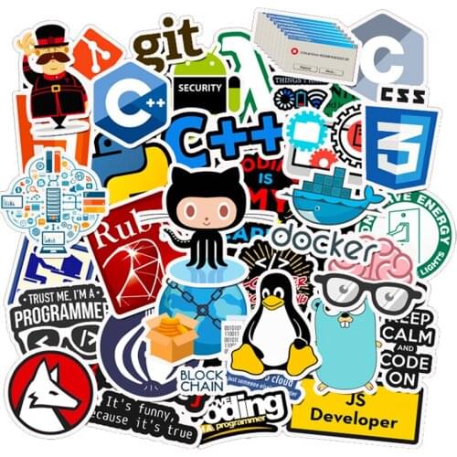 10/30/50PCS Internet Java Programmer Geek Stickers Graffiti Phone Snowboard Luggage Guitar Classic Toy Cool Decals Gift Sticker