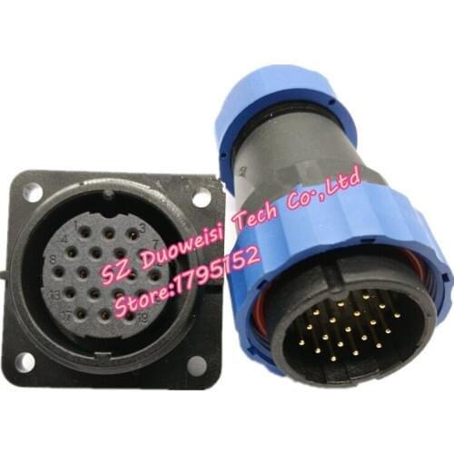 2pcs/lot Waterproof air plug socket DWS-28 12,16,19, 24 pin 4 hole socket 28mm