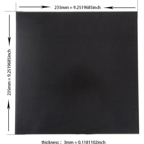 Ender-3/Ender-3pro/Ender-5 Tempered Glass Plate 3D Printer Platform Heated Bed Build Surface 235x235MM 3D Printer Part