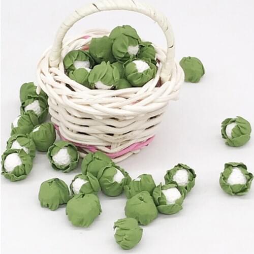 Mini Realistic Handmade Clay Vegetables Dollhouse Miniatures Cauliflower Chinese Cabbage for Doll Kitchen 5 Pieces