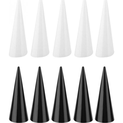 5pcs Single Finger Cone Fingertip Display Ring Holder Storage Acrylic Display Showcase Stand Jewelry Rings Organizer