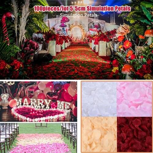 500pcs Romantic Simulation Rose Petals Flowers For Party Decoration Wedding Marriage Room DIY Supplies