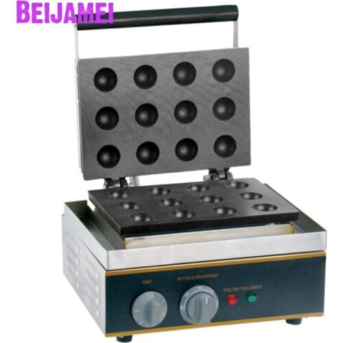BEIJAMEI snack equipment electric 12 grid ball pastry baking machine commercial round cake crisp waffles machine price