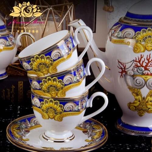 Afternoon Tea Set Creative Ceramic Coffee Cup Suit Free Shipping Ocean Bone China Coffeware Sets