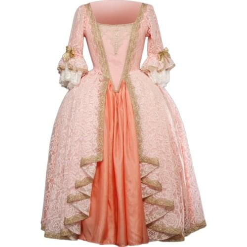 Cosplaydiy 18th Century Lady Pink Court Party Dress Carnival Gown Girls Women Dress Marie Antoinette Rococo Evening Party Dress