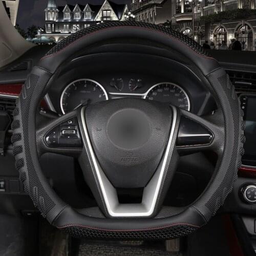 D Shape 38cm Car Steering Wheel Cover Non-slip PU Leather for POLO GOLF 7 Scirocco Suzuki Swift Nissan Rogue High Quality