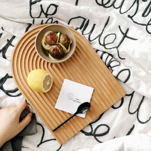 Wood Bread Plate Dessert Slicing Bread Tray Food , Coffee Board Table , Nordic Style Beech Wooden Tea Tray Pad