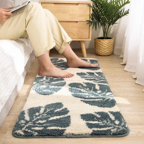 Long Kitchen Mat Hallway Anti-slip Modern Leaves Area Rugs Living Room Door Mat Floor Mat Water Absorption Bathroom Carpet