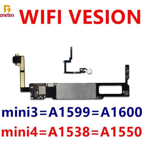 For iPad Mini3 Motherboard Wifi Version A1599 A1600 A1533 A1550 Mainboard iPad Mini Good Board Unlock ICloud Clean 16G 64