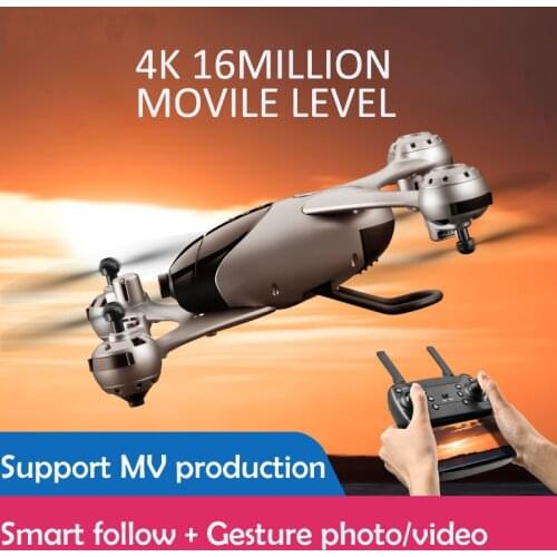 M6 selfie rc Drone WIFI FPV Quadcopter Pro Dual camera HD 4K 1600w pixel Video Altitude Hold optical flow smart follow drone