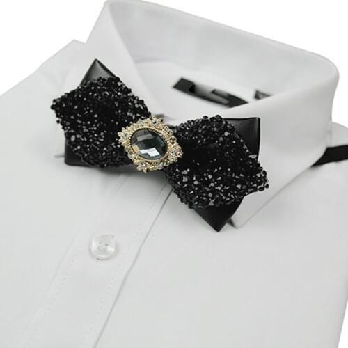 Gypsophila Crystal Bow Tie Korean Mens Unisex Show Wedding Banquet Groom Suit Shirt High-grade Luxury Super Flash Bowtie Gifts