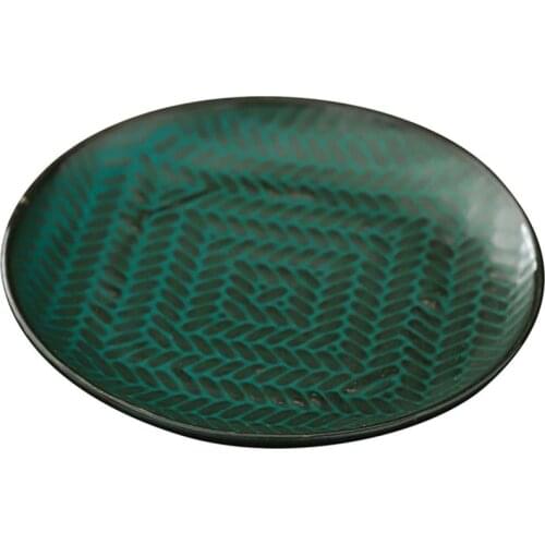 Ceramic Salad Dessert Plates Pasta Appetizer Serving Dish Kitchen Porcelain Serving Dishes Green