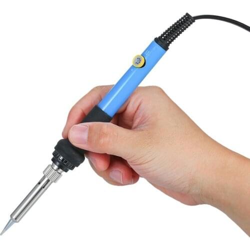 Electric Soldering Iron Kit 60W Adjustable Temperature Welding Tool with 5 Piece Solder Iron Tips Portable PU Carry Bag UK Plug