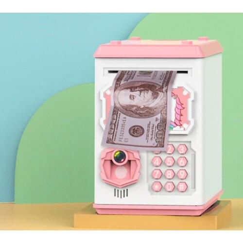 Face Recognition Piggy Bank Electronic Fingerprint ATM Password Money Box Saving Box For Coin Deposit Banknote Safe Kid Gift