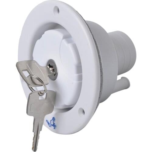 RV Round White Gravity Fresh Water Fill Hatch UV Plastic Camper Trailer