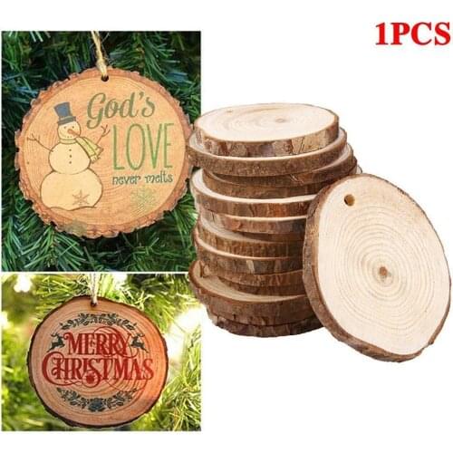 5-6cm Thick 1 Pack Natural Pine Round Unfinished Wood Log Discs Circles Slices Party With Tree Wedding DIY Bark Crafts Pain T8Q9