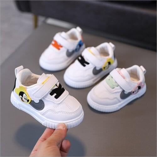 Disney Hot White Mickey Shoes For Baby Boy Girl Brand Children Sneaker Mickey Mouse Kids Fashion Shoes Toddler Walking Shoes