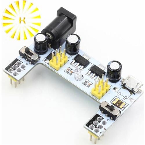 MB102 DC 7-12V Micro USB Interface Breadboard Power Supply Module MB-102 Module 2 Channel Board Connector