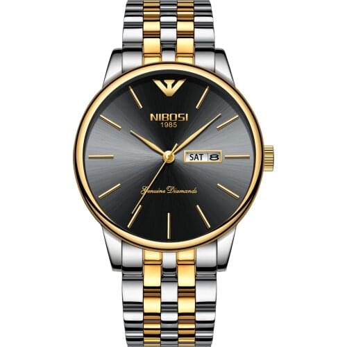 NIBOSI Mesh VIP 2 Fashion Mens Watches with Brown Top Brand Luxury Sports Quartz Watch Men Relogio Masculino