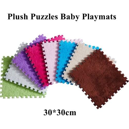 10Pcs/Lot Soft Plush Kids Rug Baby Play Mat Toys Eva Foam Infant Developing Mat Rug Puzzle Interlock Floor Mats 30*30 CM Playmat