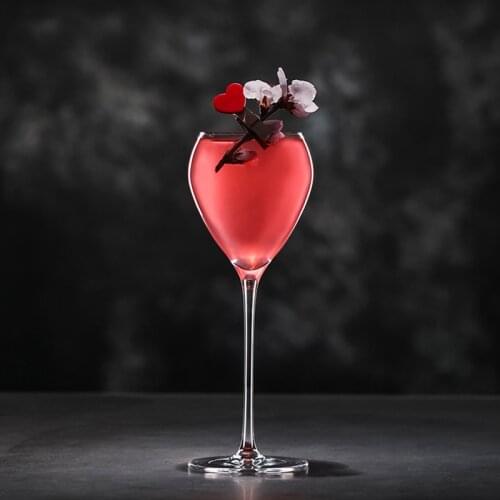 Free Shipping 190ml Heart Shape Cocktail Goblet Glass Glasses Martini Glass Set Of 4
