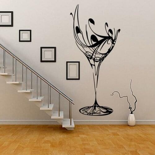 SPRING PARK Wine Glass Wall Stickers Movable Waterproof Wall Stickers Living Room Bedroom Decals Home Decoration Art Decals KT09