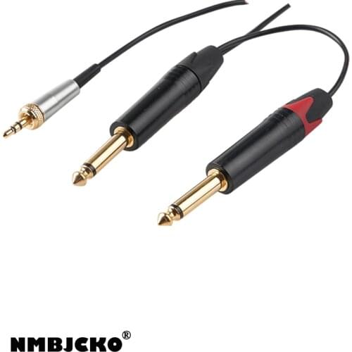 NMBJCKO 3.5mm 1/8'' audio plug with internal thread to 2* 6.35 1/4'' JACK plug extended audio assembled cables