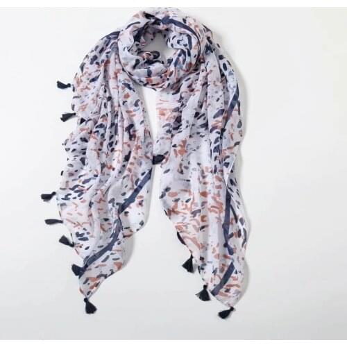 2021 Fashion Newest Leopard Printed Pattern Cotton Tassel Scarf Shawls Wraps Hijabs 10pcs/lot