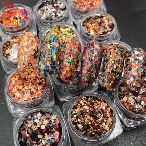 TCT-601 Autumn Color Fall Nails Glitter Nail Art Decoration втирка для ногтей uñas Crafts Manicure Festival Accessories Supplier
