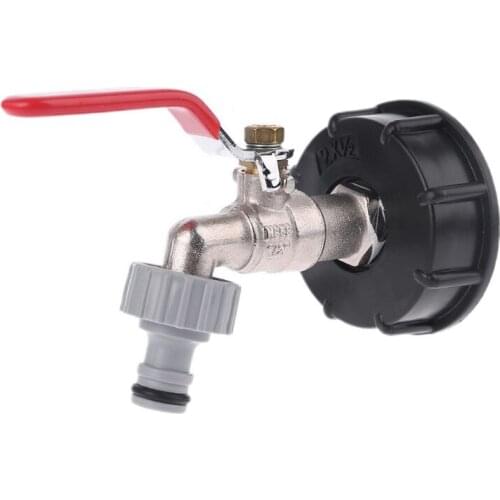 IBC Tank Adapter TANK DRAIN ADAPTER S60X6 To Brass Garden Tap With 1/2\" Hose Fitting Oil Fuel Water