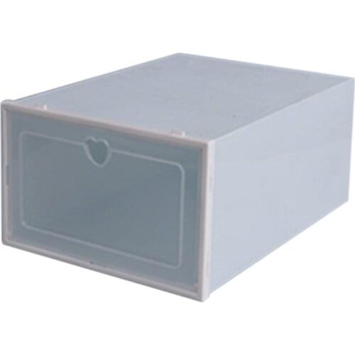 1Pcs/5pcs/10pcs Plastic Shoe Box Stackable Foldable Shoe Organizer Drawer Storage Case with Flipping Clear Door Ladies Men