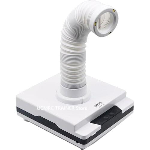 60W Strong Suction Dental Technician Polished Vacuum Cleaner Desktop MINI Dust Collector with LED and Retractable Duct