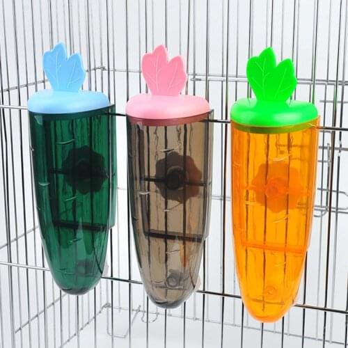 New Style Portable Pet Dispenser Carrot Shape Design Wall-Mounting PVC Detachable Drinking Fountain for Rabbit Feeding Supplies