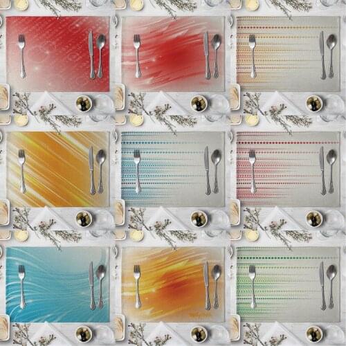 Fashion Print Rectangle Cotton Linen Western Style Table Pad Cut Mats Placemat for Dinner KitchenTable 40x30cm